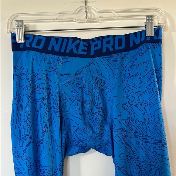 Nike Blue Compression Leggings Moisture-Wicking Athletic Wear - Picture 2 of 8
